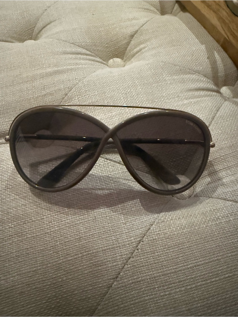 Tom Ford Women's Aviator Sunglasses - Brown Frame with taupe Lenses